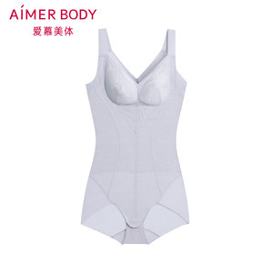 爱慕美体微雨斓姗女士塑身无钢圈收腹提臀插杯连体美体衣AD350501