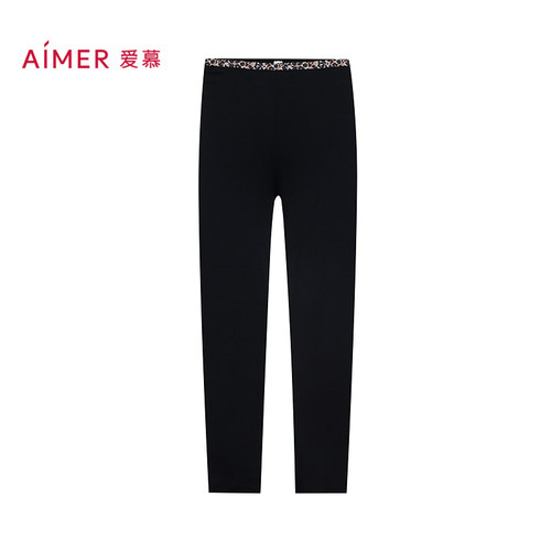 爱慕25秋冬舒适百搭系列保暖女莫代尔舒适打底长裤AM73B801 - 图0