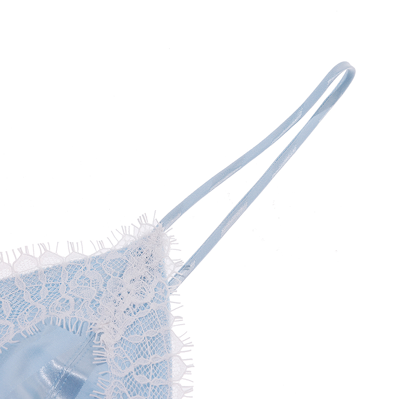 爱慕25夏织锦睡衣女蕾丝条纹细肩带舒适吊带上衣AM41C321 - 图3