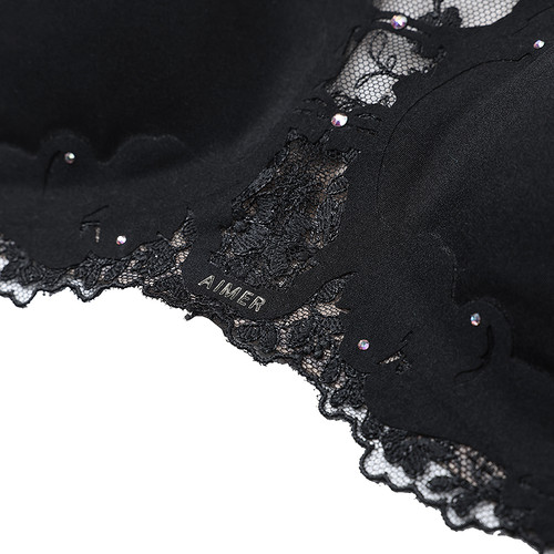 爱慕精粹玩偶2内衣女无钢圈深V插杯抹胸式文胸AM17B631 - 图3