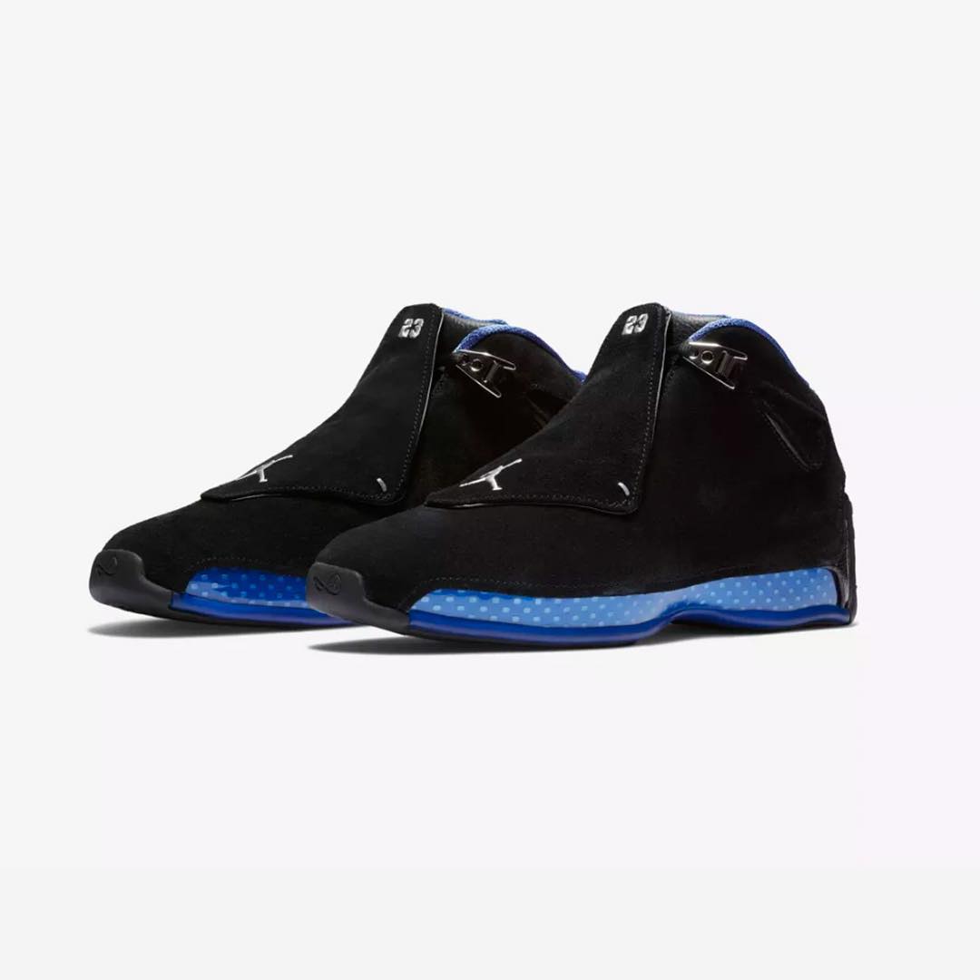 Air Jordan 18 Black Royal AJ18 黑蓝麂皮元年全明星 AA2494-007 - 图3