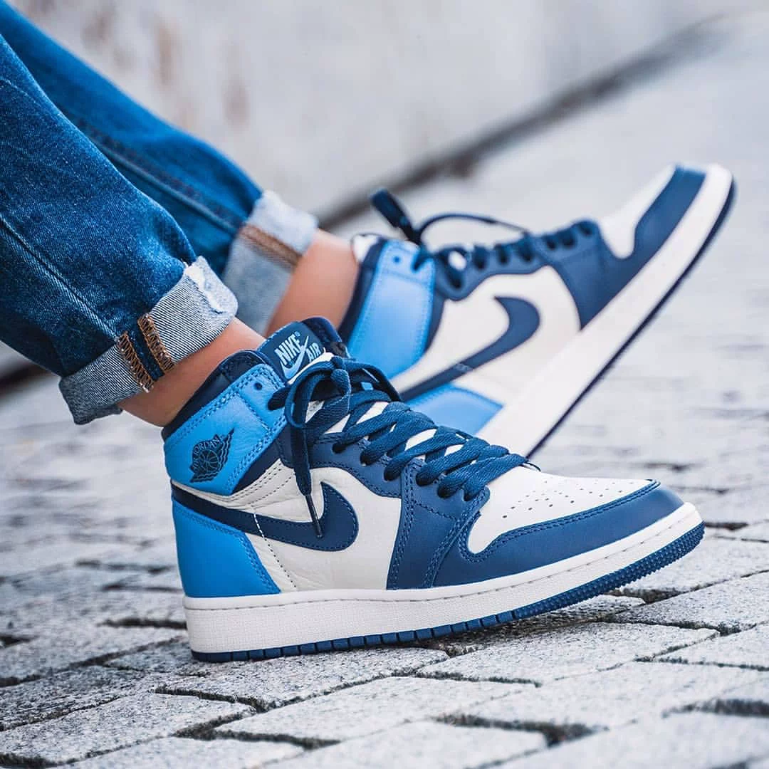 Air Jordan 1 OG AJ1 Obsidian North Card Black Blue toe Campus Blue 555088-140