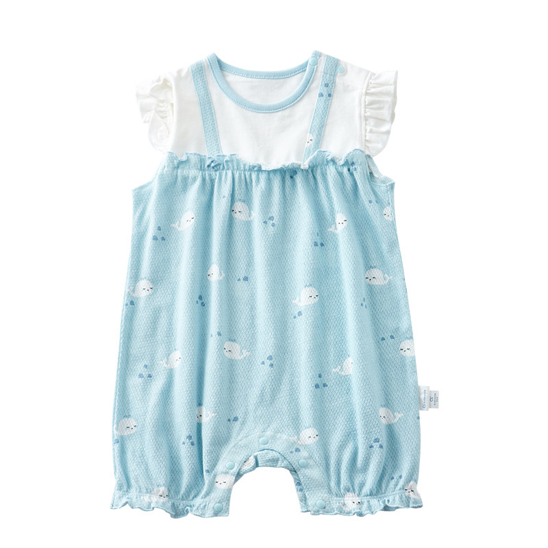 爱为诗超萌女宝宝夏季衣服网眼哈衣 iwishkids连身衣/爬服/哈衣