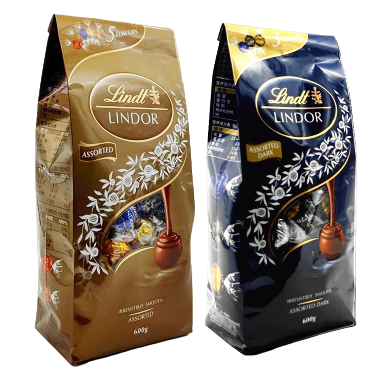 进口瑞士Lindt lindor瑞士莲牛奶软心巧克力球多口味喜糖600G礼袋-图3