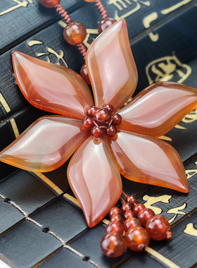 diy阜新风六瓣花手工编制毛衣链