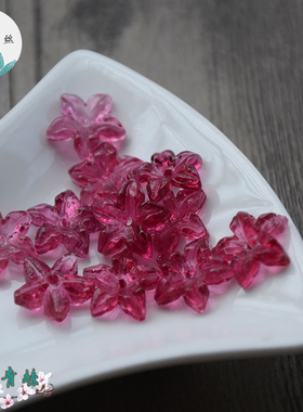 君绾青丝手工老琉璃雕刻14MM紫荆花瓣花朵发簪饰品配件diy材料
