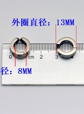 长城纹十字架不锈钢耳夹