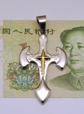 十字架钛钢欧美款不掉色吊坠项链