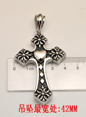 十字架钛钢欧美款不掉色吊坠项链