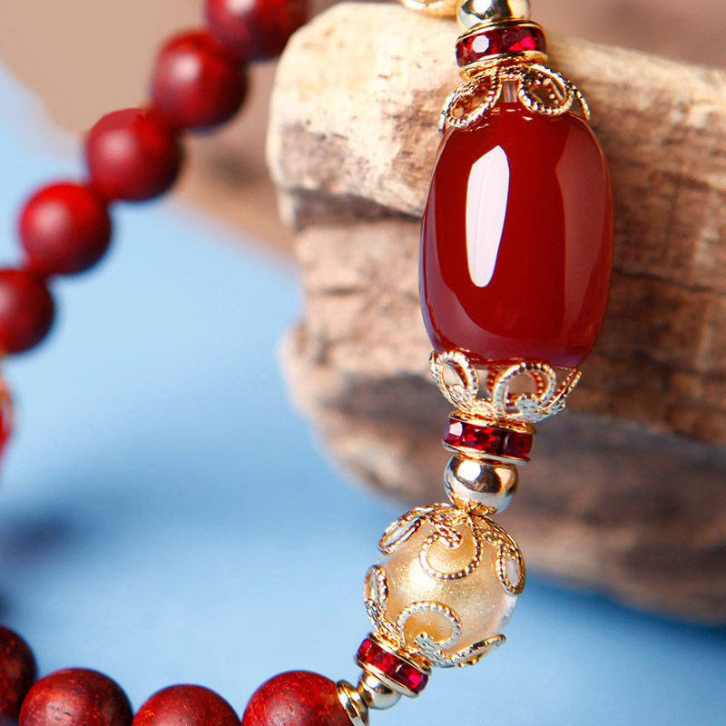 凤凰涅磐红玛瑙女民族风小叶手链 凤凰涅磐手链