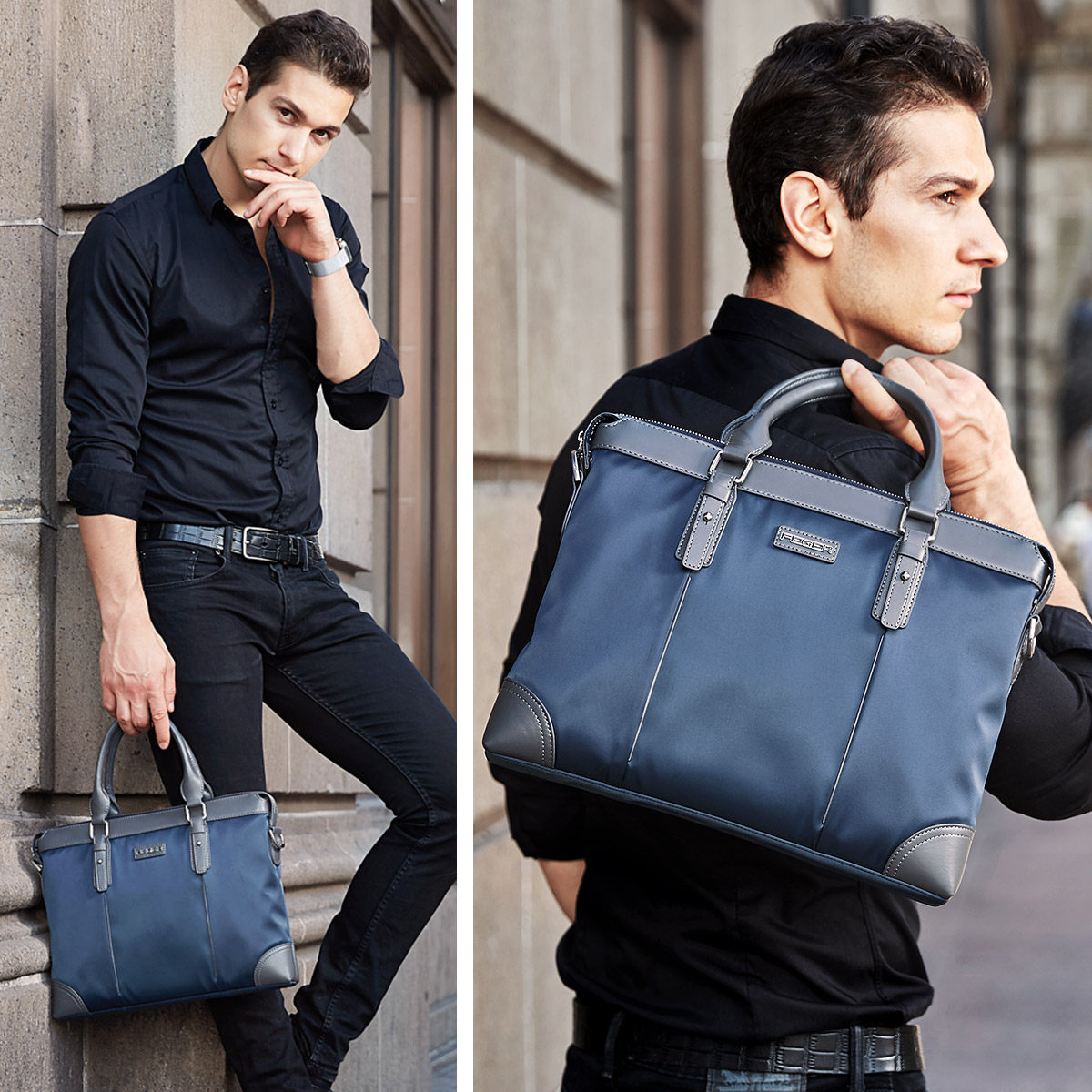 斐格男士休闲牛津布潮斜挎包包 斐格男士包袋