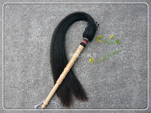 真马尾拂尘太极拂尘马尾佛尘白色棕色黑色真马尾总长115CM - 图3