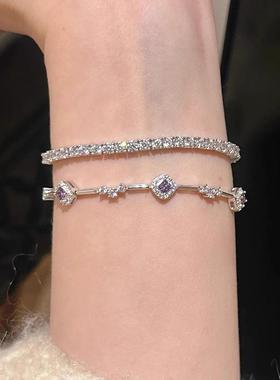 格调 爆款紫夜星空手链时尚经典仲夏夜之梦精致紫宝石叠戴手饰品