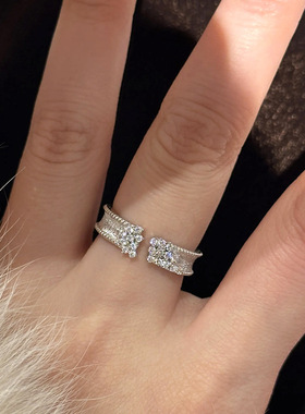 拉丝繁星戒指璀璨星河不规则排钻