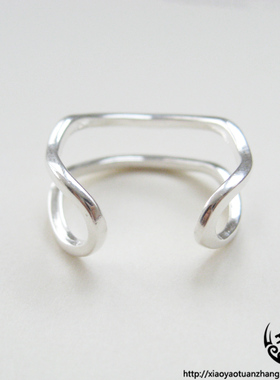 925纯银开口戒指韩版时尚双层可