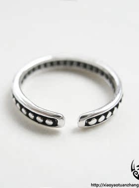 925纯银开口戒指泰银女细款尾戒