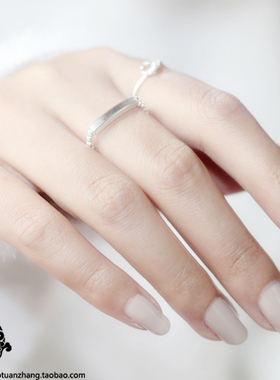 简系列弹力戒指925方块韩版百搭