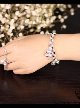 S925纯银手链招财猫小