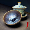 Jianyang Jianzhan painted gold and purple gold oil dripping lamp master cup