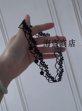 小珍珠 简约哥特复古蕾丝choker lolita百搭简约暗黑系 朋克穿搭