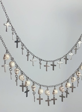 魑魅魍魉百鬼夜行暗黑双层项链