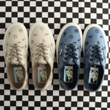 Vans, летние хаки синие тканевые кроссовки, с вышивкой