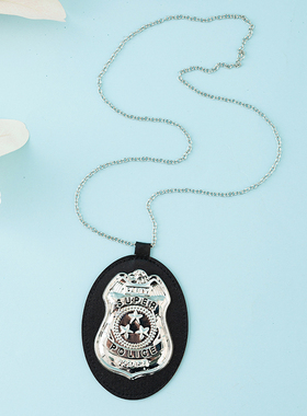 万圣节嘻哈警察项链胸针狂欢节Cos舞台表演道具节日吊坠服装配饰