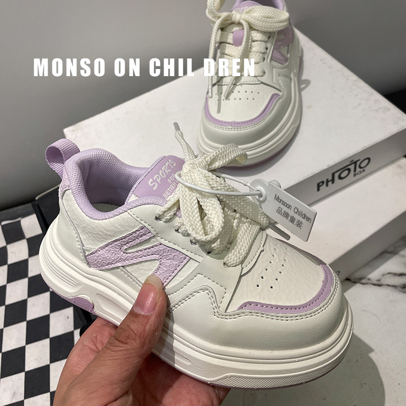 女童真皮休闲鞋2026新款春季韩版软底运动鞋男童时尚百搭小白鞋潮,淘宝优惠券,粉丝福利购,淘宝优惠卷