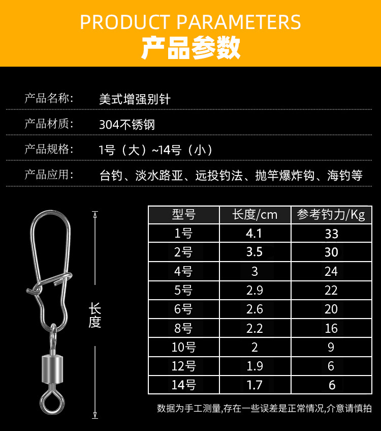 八字环强拉力路亚别针 美式强力连接器旋转快速开口8字环卡扣钓鱼 - 图1