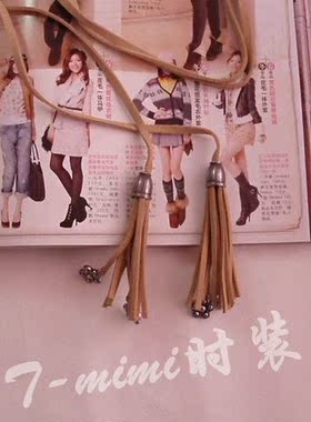 甜美风流苏韩版超细女士腰带