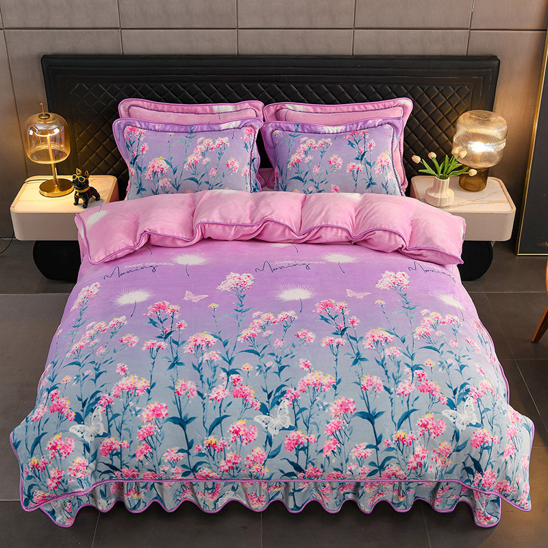 冬季牛奶绒四件套珊瑚绒被套床单加绒加厚双面绒法兰绒床上用品,淘宝优惠券,粉丝福利购,淘宝优惠卷