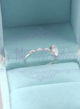 星辰鸽子蛋戒指S925纯银镀金指环女白金色70分冷淡风高级小众轻奢