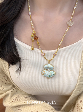 方糖家新中式织锦葫芦贝母项链