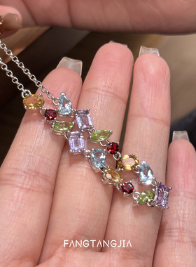 方糖家天然水晶宝石纯银手链