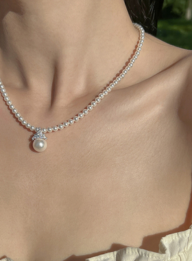 奥地利施家珍珠S925纯银项链女