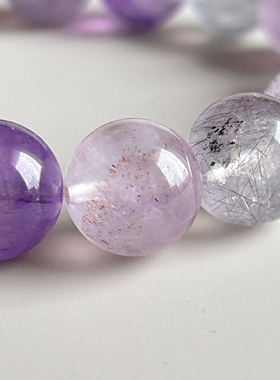 天然紫超七 紫超随型满矿白天能力提升夜晚安眠水晶手串