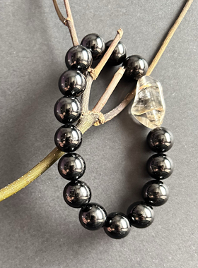 福利 巴西A级黑碧玺心经白水晶转运珠财富去晦电气石男女礼物