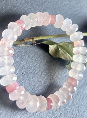 售罄 仅欣赏 高冰粉南红钻切珠闪亮单圈手串时尚小清新 拍不发