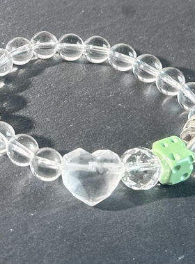 高净透白水晶手链女ins风简约百搭学生闺蜜礼物珠子卡8 ~11