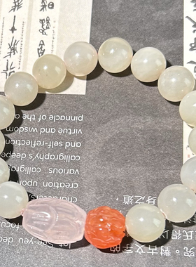 天然烟紫玉万南红马粉手链女款玉石珠子串珠手饰单圈圆珠手串