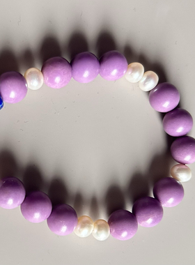 【延禧紫】天然珍珠．天然石复古文艺简约大方手链女