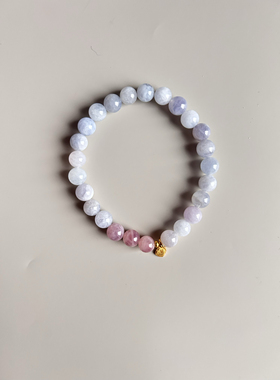 售罄天然米蓝紫马粉秀气灵动女款手串珠径7+