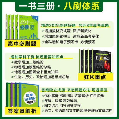 2026必刷题高中同步练习题册语文数学英语物理化学生物政治历史地理必修一二三选修人教a版高一高二上下册狂K重点教辅资料理想树 - 图0