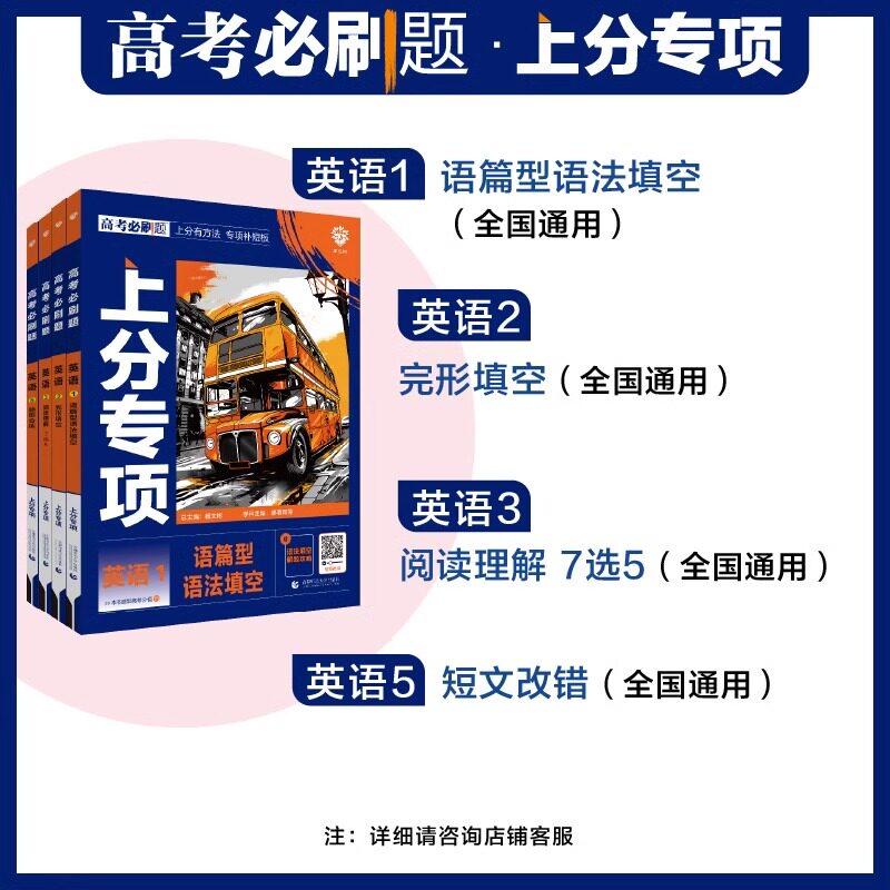 2026版 高考必刷题上分专项英语专题12345语篇型语法填空完形填空阅读理解读短文改错高一二三新高考专题突破分题型强化总复习全国