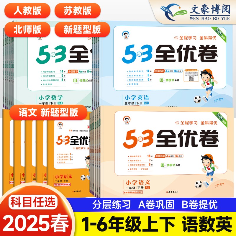 53全优卷一年级二年级三四五六年级上册下册语文数学英语全套人教版北师苏教天天练五三专项单元测试卷5.3全优卷新题型试卷