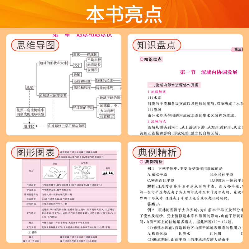 2024新版高中地理基础知识大全手册 高中地理必修+选择性必修第一二三册人教版高中通用同步教材教辅复习资料辅导书知识考点清单