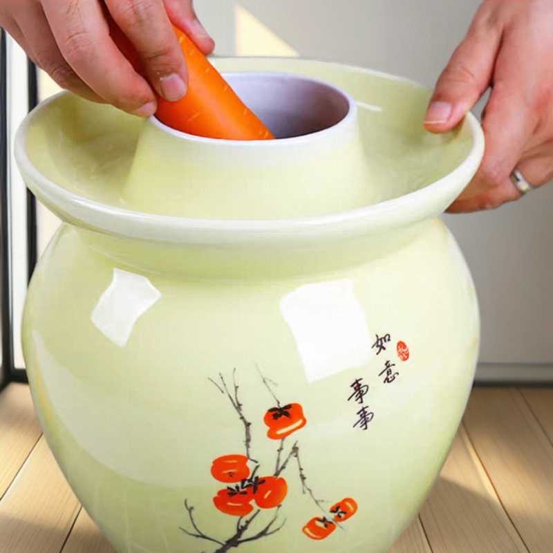 泡菜坛子家用陶瓷密封厨房储物罐景德镇双盖水封自制腌菜缸腌蛋,淘宝优惠券,粉丝福利购,淘宝优惠卷