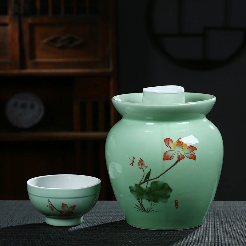 泡菜坛子家用陶瓷密封厨房储物罐景德镇双盖水封自制腌菜缸腌蛋,淘宝优惠券,粉丝福利购,淘宝优惠卷