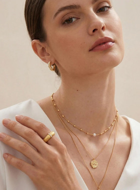 Lottie珞缇点钻拉丝戒指法式复古优雅宽版轻奢高级感女礼物