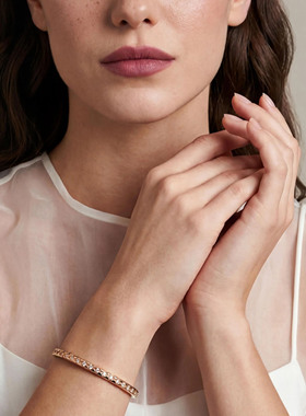 Lottie珞缇小香菱格纹满钻手镯轻奢小众精致复古宫廷风高级气质